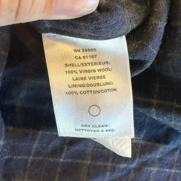 Pendleton Buckley Blue Plaid‎ Fitted Virgin Wool Flannel Button Up Shirt Mens L - Picture 5 of 5